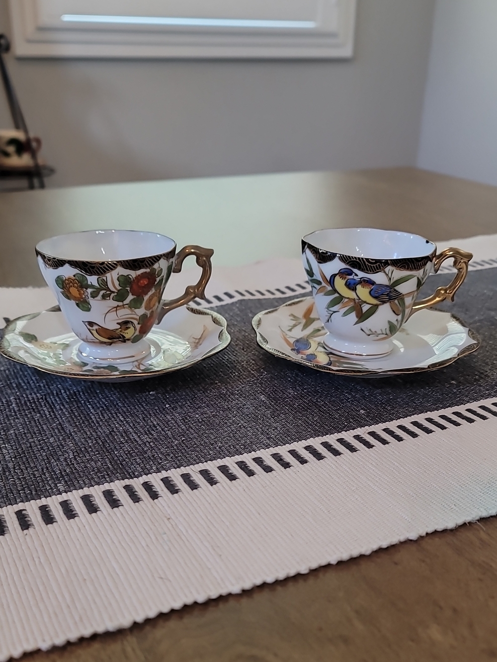 Occupied Japan Vintage Hal-Sey Demitasse/ Tea Cup & Saucer Set Of 2